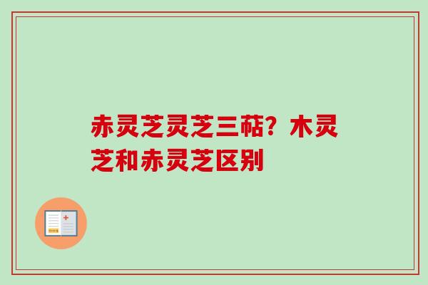 赤灵芝灵芝三萜？木灵芝和赤灵芝区别