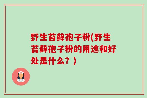 野生苔藓孢子粉(野生苔藓孢子粉的用途和好处是什么?) 野生苔藓孢子粉(野生苔藓孢子粉的用途和好处是什么?)