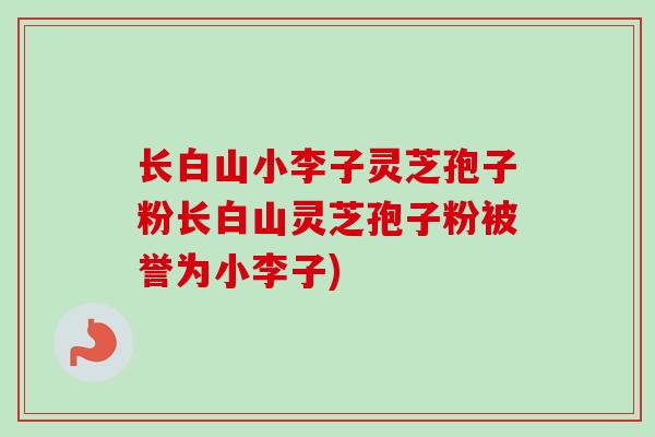 长白山小李子灵芝孢子粉长白山灵芝孢子粉被誉为小李子) 长白山小李子灵芝孢子粉长白山灵芝孢子粉被誉为小李子)