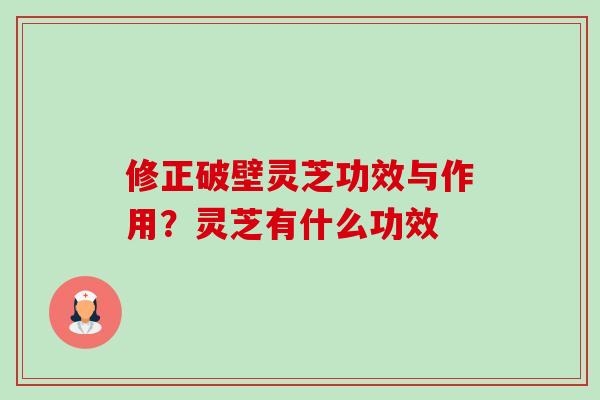 修正破壁灵芝功效与作用?灵芝有什么功效 修正破壁灵芝功效与作用?灵芝有什么功效