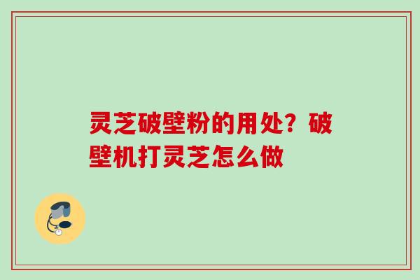 灵芝破壁粉的用处?破壁机打灵芝怎么做 灵芝破壁粉的用处?破壁机打灵芝怎么做
