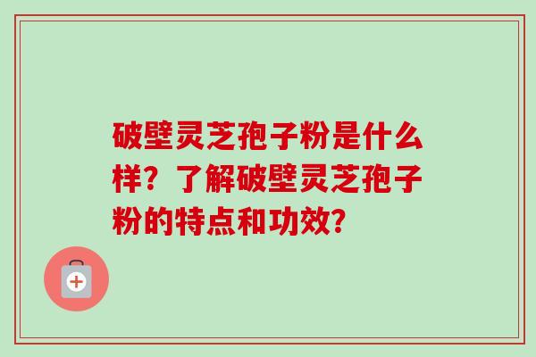 破壁灵芝孢子粉是什么样？了解破壁灵芝孢子粉的特点和功效？