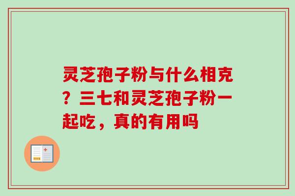 灵芝孢子粉与什么相克？三七和灵芝孢子粉一起吃，真的有用吗