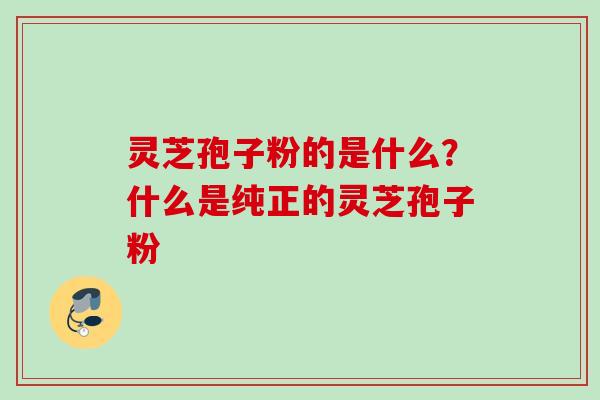 灵芝孢子粉的是什么？什么是纯正的灵芝孢子粉