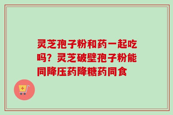 灵芝孢子粉和药一起吃吗?灵芝破壁孢子粉能同药降糖药同食 灵芝孢子粉和药一起吃吗?灵芝破壁孢子粉能同药降糖药同食