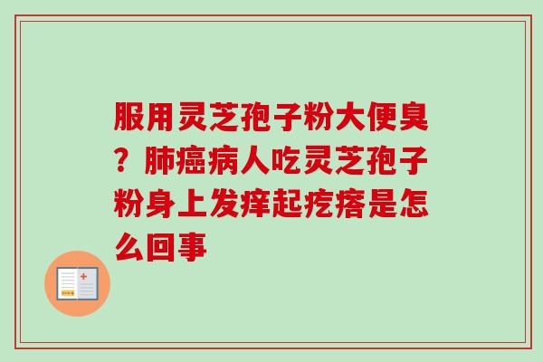 服用灵芝孢子粉大便臭?人吃灵芝孢子粉身上发痒起疙瘩是怎么回事 服用灵芝孢子粉大便臭?人吃灵芝孢子粉身上发痒起疙瘩是怎么回事