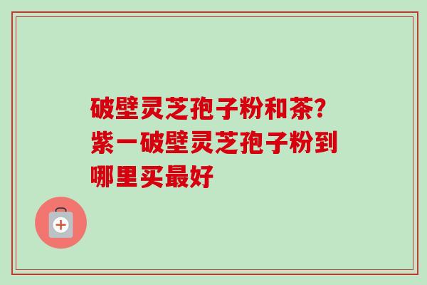 破壁灵芝孢子粉和茶？紫一破壁灵芝孢子粉到哪里买好
