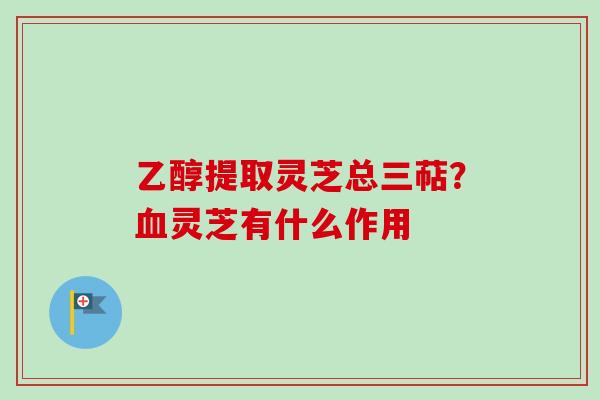 乙醇提取灵芝总三萜？灵芝有什么作用