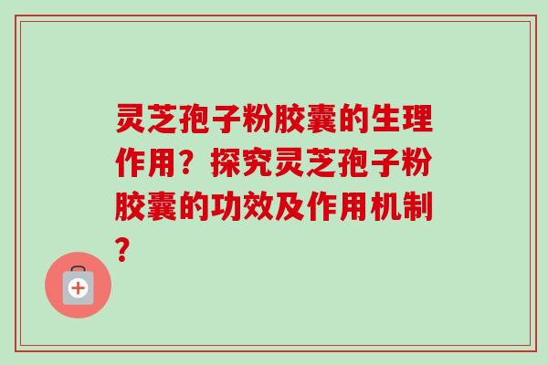 灵芝孢子粉胶囊的生理作用？探究灵芝孢子粉胶囊的功效及作用机制？