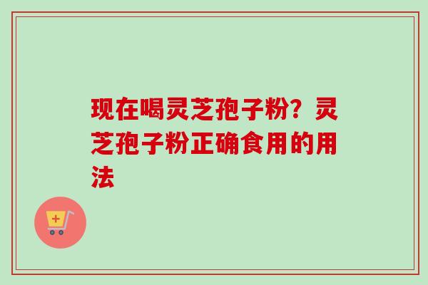 现在喝灵芝孢子粉？灵芝孢子粉正确食用的用法