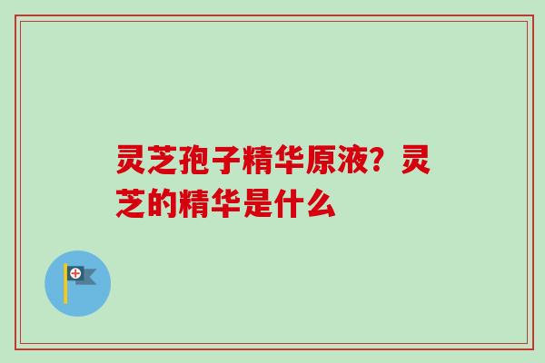灵芝孢子精华原液?灵芝的精华是什么 灵芝孢子精华原液?灵芝的精华是什么