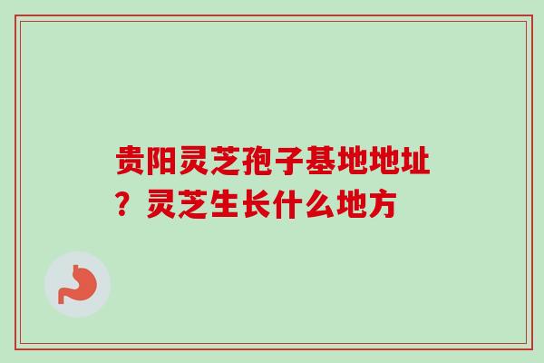 贵阳灵芝孢子基地地址?灵芝生长什么地方 贵阳灵芝孢子基地地址?灵芝生长什么地方