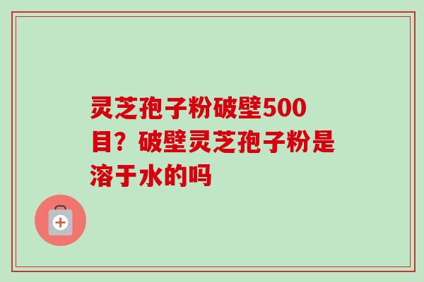 灵芝孢子粉破壁500目?破壁灵芝孢子粉是溶于水的吗 灵芝孢子粉破壁500目?破壁灵芝孢子粉是溶于水的吗