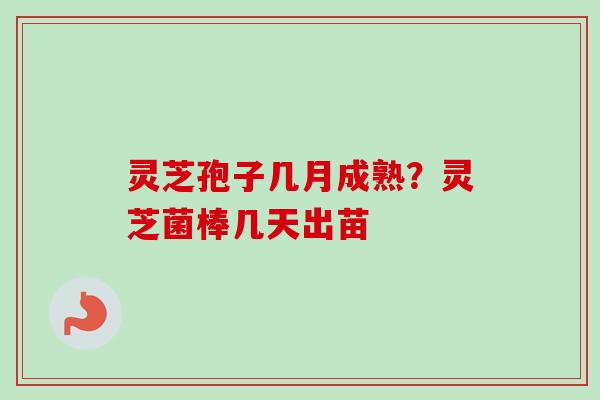 灵芝孢子几月成熟?灵芝菌棒几天出苗 灵芝孢子几月成熟?灵芝菌棒几天出苗