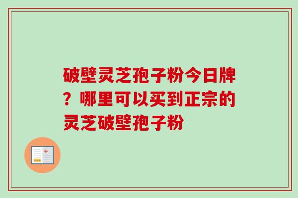 破壁灵芝孢子粉今日牌?哪里可以买到正宗的灵芝破壁孢子粉 破壁灵芝孢子粉今日牌?哪里可以买到正宗的灵芝破壁孢子粉