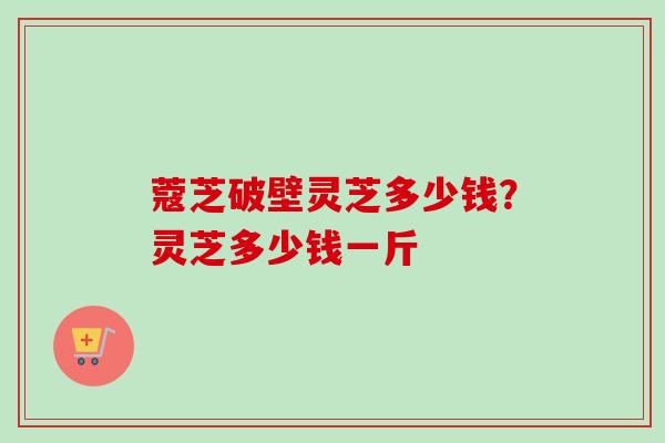 蔻芝破壁灵芝多少钱?灵芝多少钱一斤 蔻芝破壁灵芝多少钱?灵芝多少钱一斤
