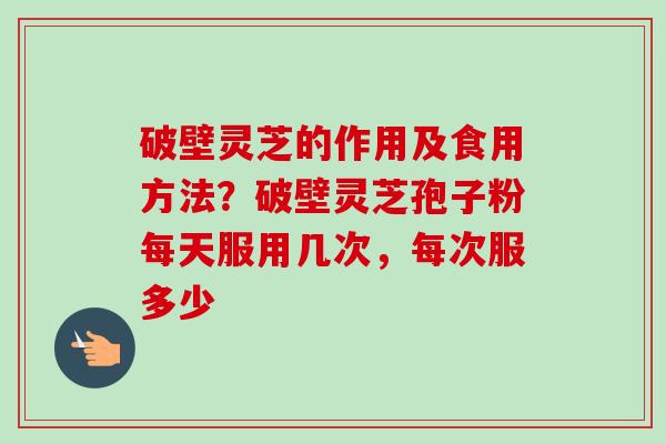 破壁灵芝的作用及食用方法?破壁灵芝孢子粉每天服用几次,每次服多少 破壁灵芝的作用及食用方法?破壁灵芝孢子粉每天服用几次,每次服多少