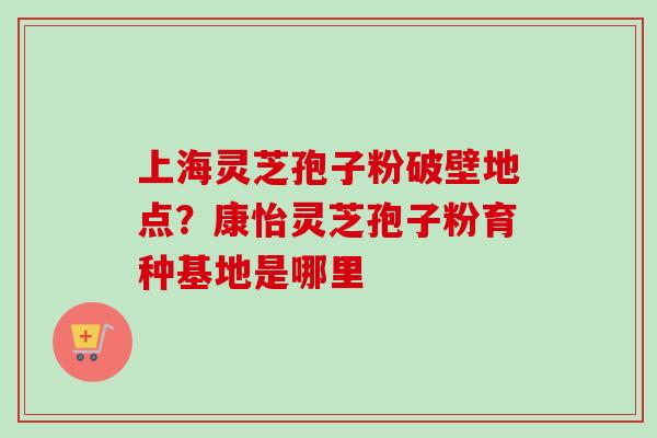 上海灵芝孢子粉破壁地点?康怡灵芝孢子粉育种基地是哪里 上海灵芝孢子粉破壁地点?康怡灵芝孢子粉育种基地是哪里