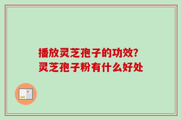 播放灵芝孢子的功效？灵芝孢子粉有什么好处