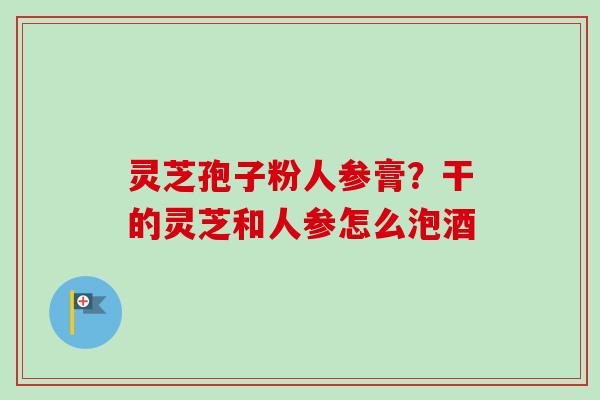 灵芝孢子粉人参膏?干的灵芝和人参怎么泡酒 灵芝孢子粉人参膏?干的灵芝和人参怎么泡酒