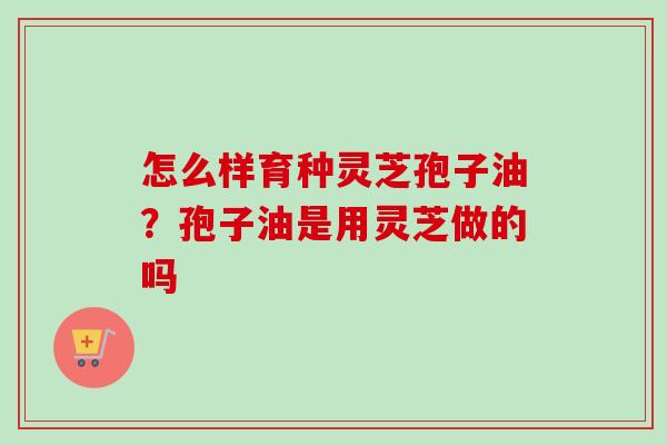 怎么样育种灵芝孢子油?孢子油是用灵芝做的吗 怎么样育种灵芝孢子油?孢子油是用灵芝做的吗