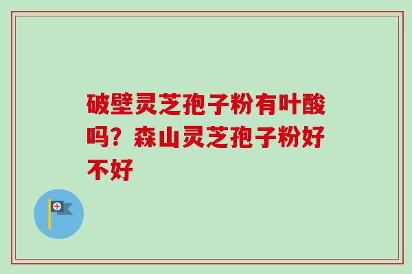 破壁灵芝孢子粉有叶酸吗？森山灵芝孢子粉好不好