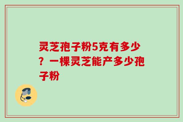 灵芝孢子粉5克有多少？一棵灵芝能产多少孢子粉