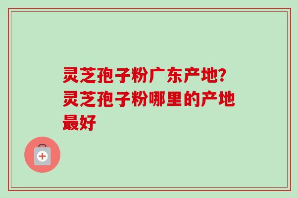灵芝孢子粉广东产地？灵芝孢子粉哪里的产地好