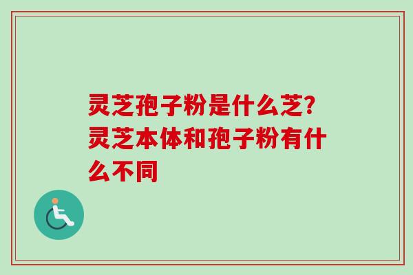 灵芝孢子粉是什么芝？灵芝本体和孢子粉有什么不同