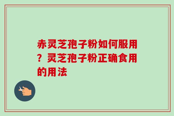 赤灵芝孢子粉如何服用?灵芝孢子粉正确食用的用法 赤灵芝孢子粉如何服用?灵芝孢子粉正确食用的用法