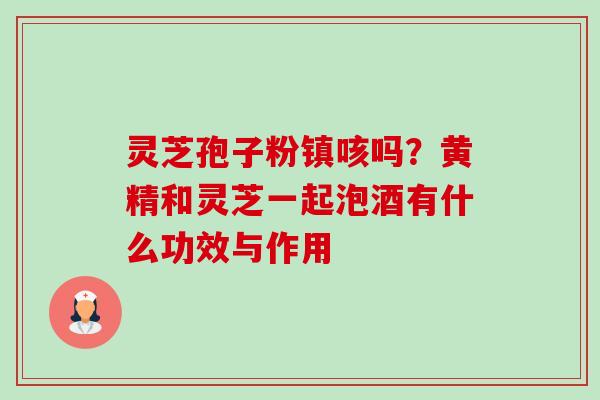 灵芝孢子粉镇咳吗?黄精和灵芝一起泡酒有什么功效与作用 灵芝孢子粉镇咳吗?黄精和灵芝一起泡酒有什么功效与作用