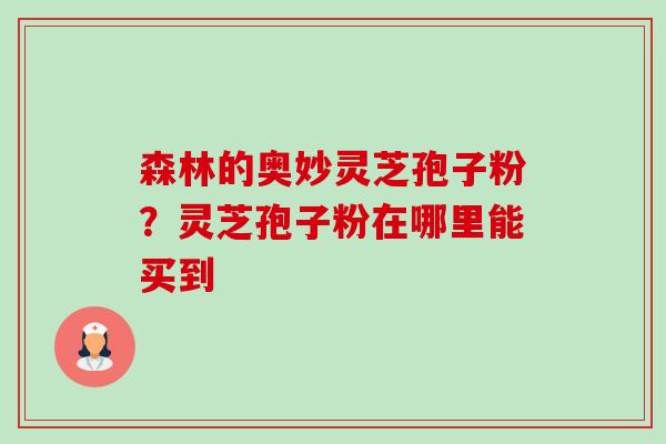 森林的奥妙灵芝孢子粉？灵芝孢子粉在哪里能买到