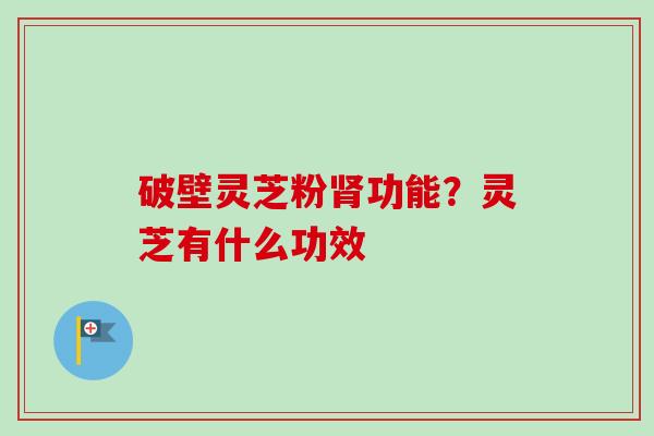 破壁灵芝粉功能？灵芝有什么功效
