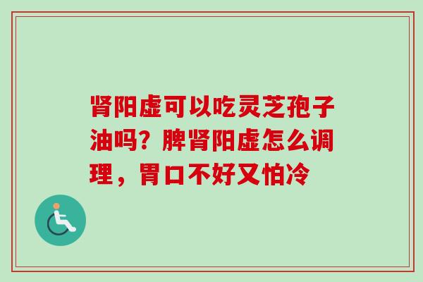 阳虚可以吃灵芝孢子油吗?脾阳虚怎么调理,胃口不好又怕冷 阳虚可以吃灵芝孢子油吗?脾阳虚怎么调理,胃口不好又怕冷