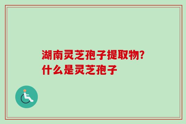 湖南灵芝孢子提取物?什么是灵芝孢子 湖南灵芝孢子提取物?什么是灵芝孢子