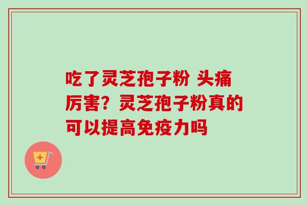 吃了灵芝孢子粉 头痛厉害?灵芝孢子粉真的可以提高免疫力吗 吃了灵芝孢子粉 头痛厉害?灵芝孢子粉真的可以提高免疫力吗