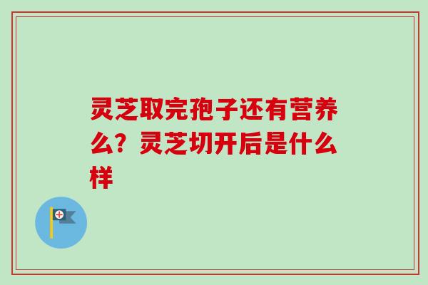 灵芝取完孢子还有营养么?灵芝切开后是什么样 灵芝取完孢子还有营养么?灵芝切开后是什么样