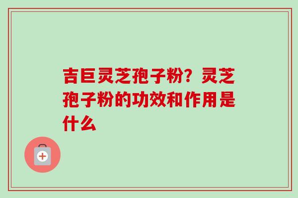 吉巨灵芝孢子粉?灵芝孢子粉的功效和作用是什么 吉巨灵芝孢子粉?灵芝孢子粉的功效和作用是什么