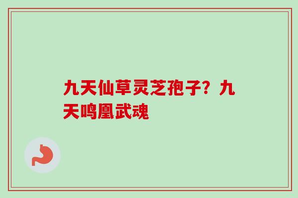 九天仙草灵芝孢子?九天鸣凰武魂 九天仙草灵芝孢子?九天鸣凰武魂