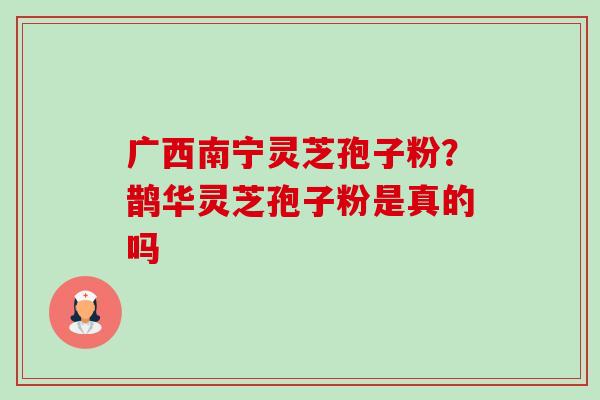 广西南宁灵芝孢子粉?鹊华灵芝孢子粉是真的吗 广西南宁灵芝孢子粉?鹊华灵芝孢子粉是真的吗