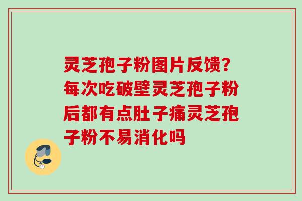 灵芝孢子粉图片反馈?每次吃破壁灵芝孢子粉后都有点肚子痛灵芝孢子粉不易消化吗 灵芝孢子粉图片反馈?每次吃破壁灵芝孢子粉后都有点肚子痛灵芝孢子粉不易消化吗