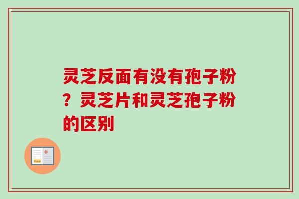 灵芝反面有没有孢子粉？灵芝片和灵芝孢子粉的区别