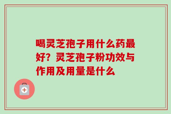 喝灵芝孢子用什么药好？灵芝孢子粉功效与作用及用量是什么