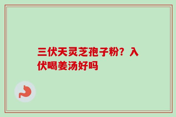 三伏天灵芝孢子粉?入伏喝姜汤好吗 三伏天灵芝孢子粉?入伏喝姜汤好吗