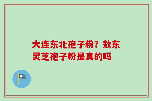 大连东北孢子粉?敖东灵芝孢子粉是真的吗 大连东北孢子粉?敖东灵芝孢子粉是真的吗