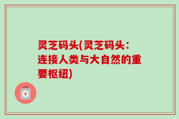 灵芝码头(灵芝码头:连接人类与大自然的重要枢纽) 灵芝码头(灵芝码头:连接人类与大自然的重要枢纽)