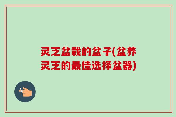 灵芝盆栽的盆子(盆养灵芝的佳选择盆器) 灵芝盆栽的盆子(盆养灵芝的佳选择盆器)
