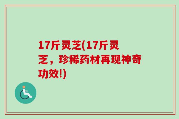 17斤灵芝(17斤灵芝,珍稀药材再现神奇功效!) 17斤灵芝(17斤灵芝,珍稀药材再现神奇功效!)