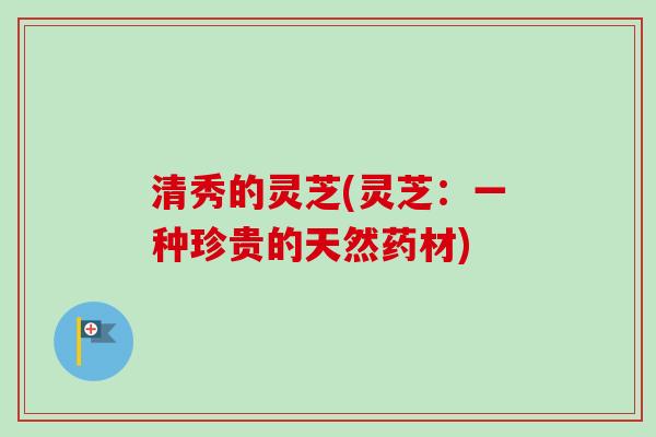 清秀的灵芝(灵芝：一种珍贵的天然药材)
