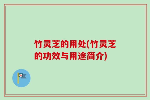 竹灵芝的用处(竹灵芝的功效与用途简介)